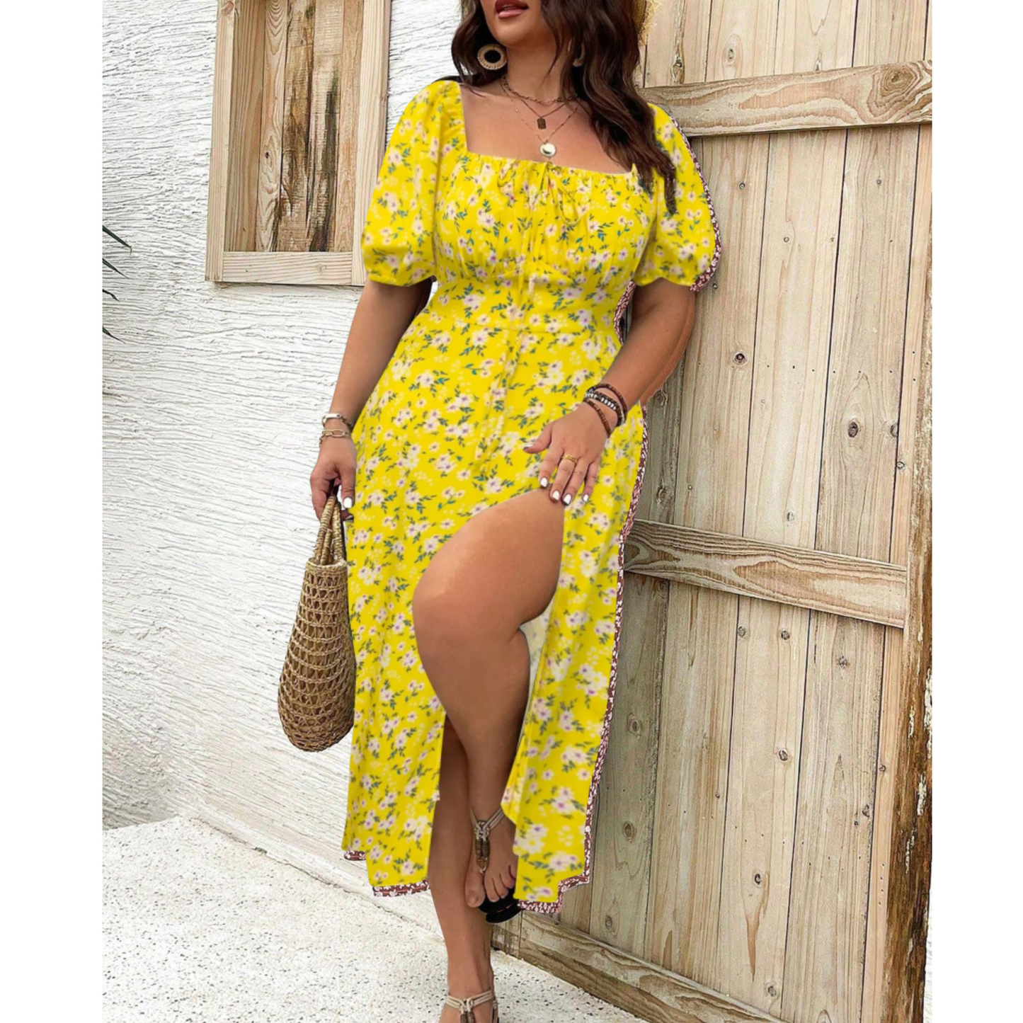 Stylish Women's Plus Size Ruffle Maxi Dress