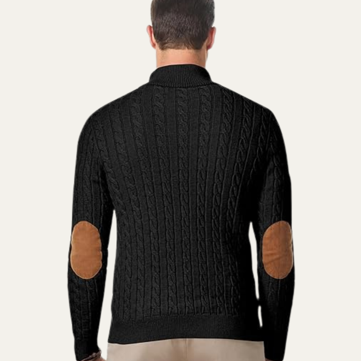 Men's Cable Knit Sweater Stand Collar