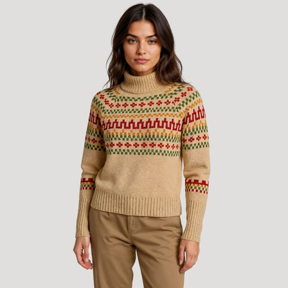 Fashionable Floral Crew Neck Women's Sweater