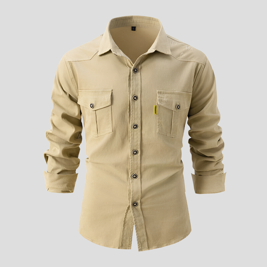 Men's Casual Button Down Shirt Durable Cotton