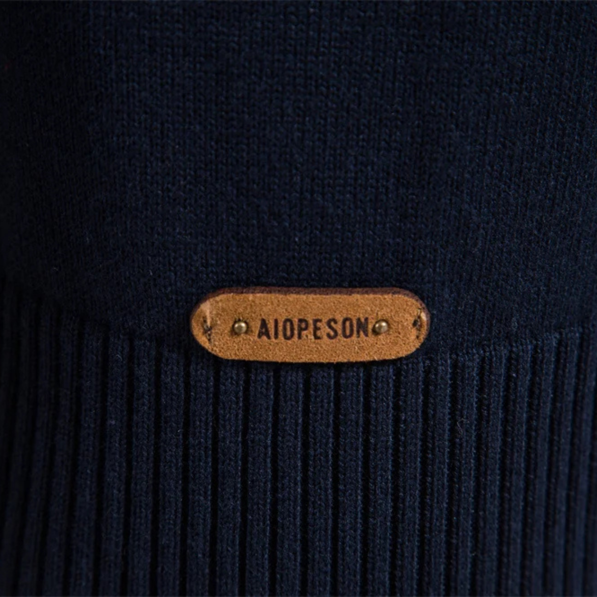 Men's Patchwork Zip Mock Neck Sweater