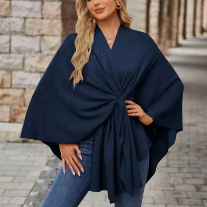 Elegant Women's Draped Poncho