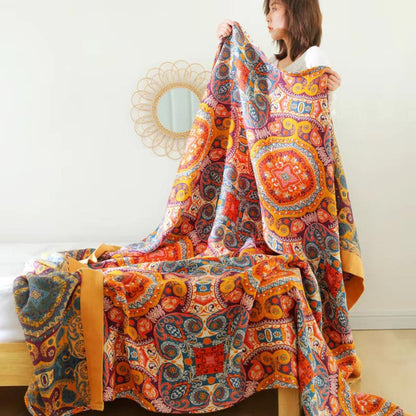 Reversible Boho Blanket Dual Sided Design