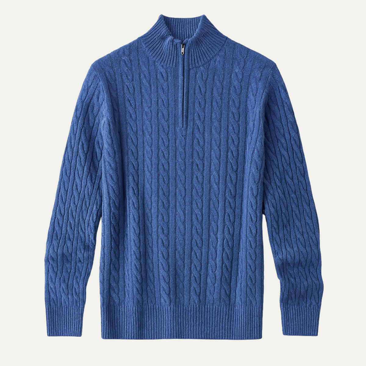 Men's Mock Neck Knit Sweater Warm Half Zip - VibreMode