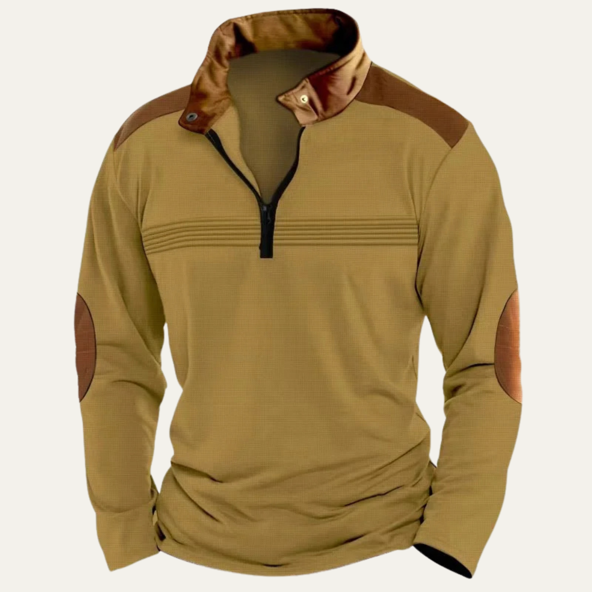 Men's Vintage Half Zip Sweater Contrast Collar