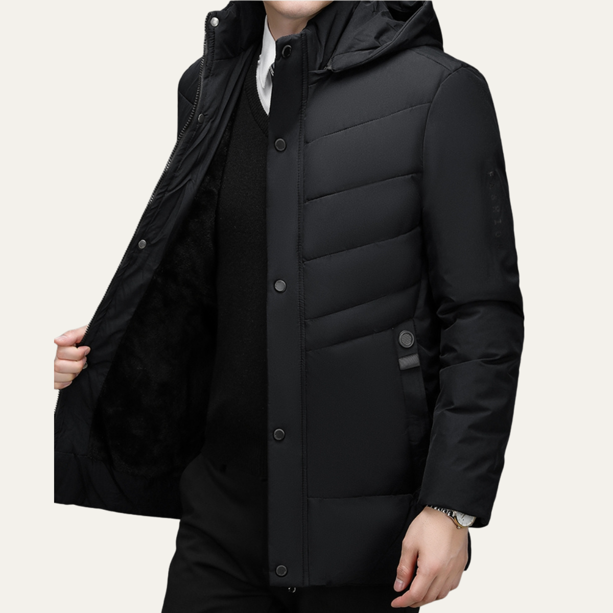 Men's Winter Hooded Puffer Jacket Warm