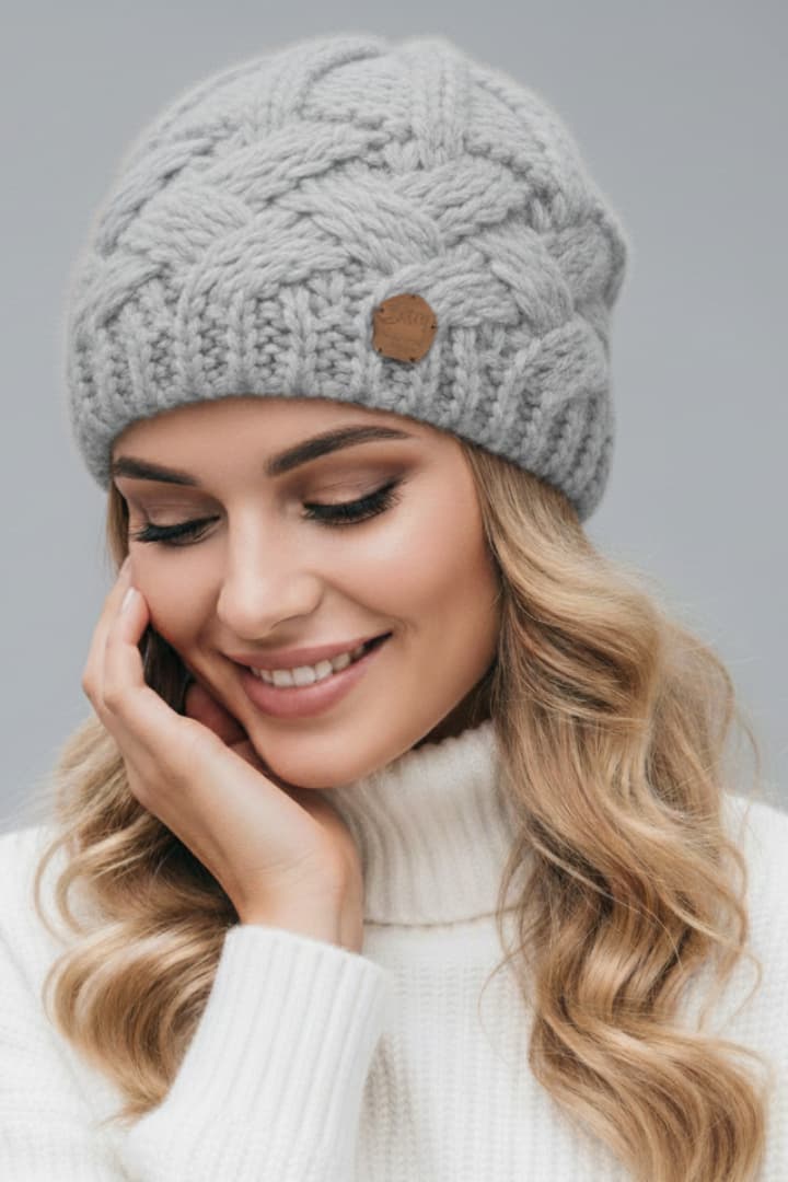 Women's Knit Beanie Thick Wool Folded Brim