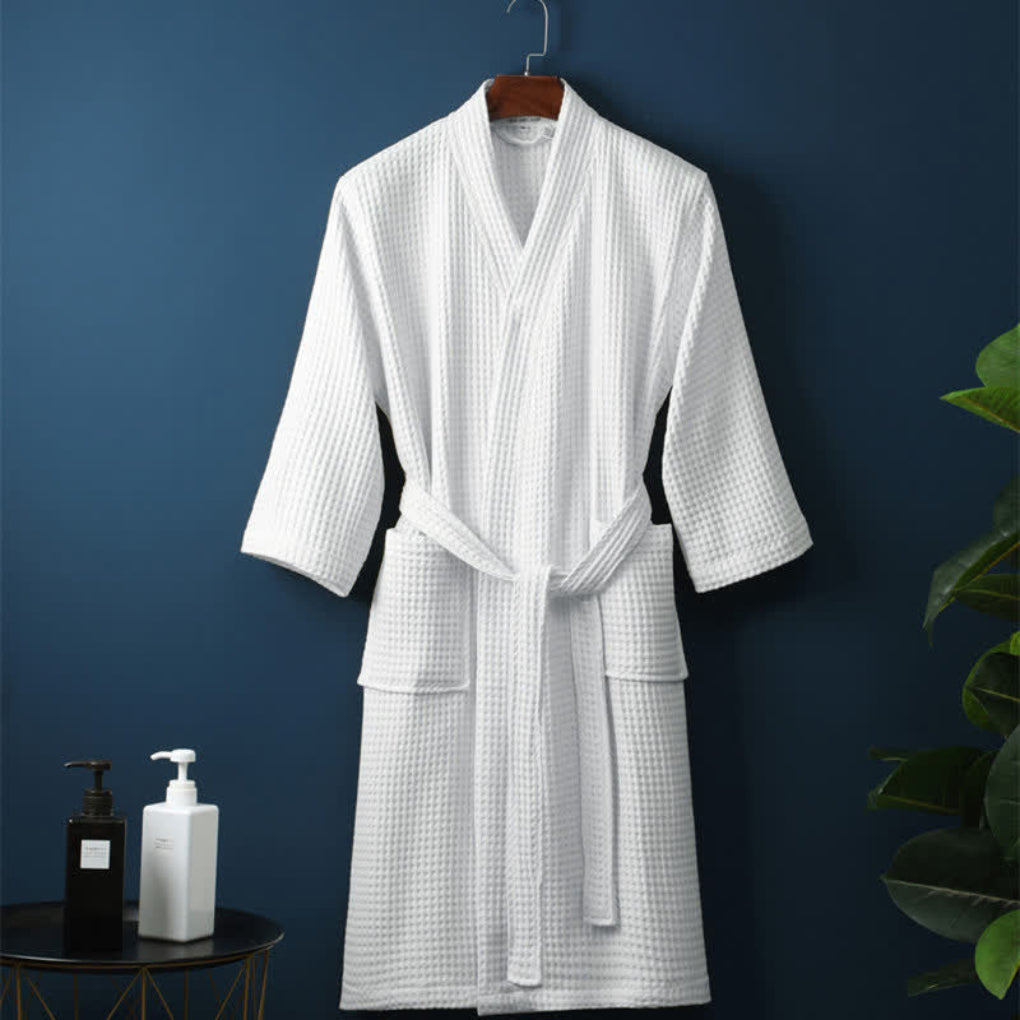 Couples Cotton Terry Bathrobe Lightweight Waffle