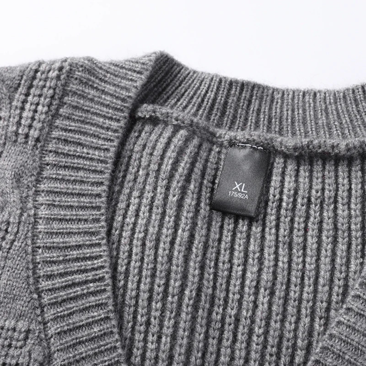 Men's Textured Knitted V Neck Vest