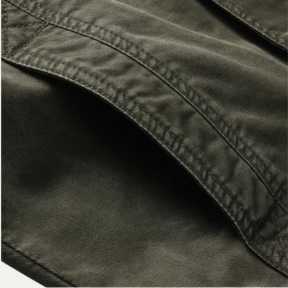 Men's Military Cargo Jacket Stand Collar Olive