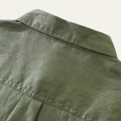 Men's Linen Casual Summer Shirt Green