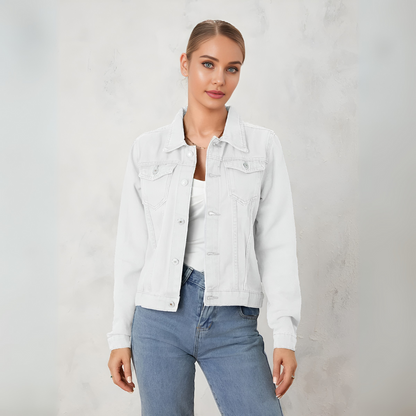 Women's Classic Denim Jacket Button Down Blue