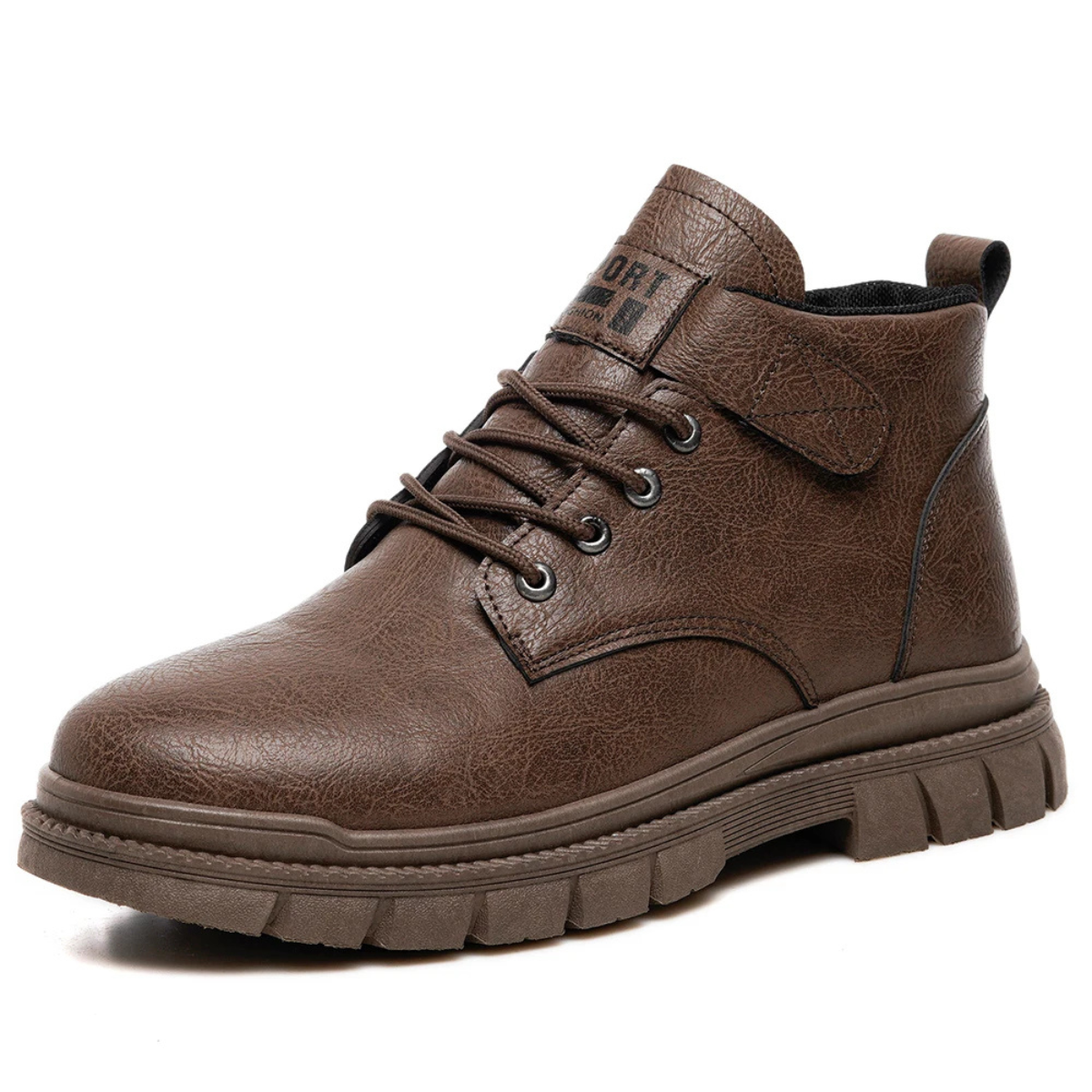 Men's Leather Ankle Boots Rugged Lace Up Outdoor