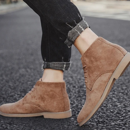 Men's Suede Ankle Boots Lace Up Casual Brown