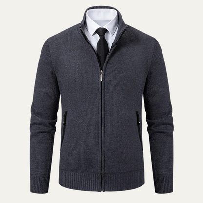 Men's Knit Zip Cardigan With Pockets