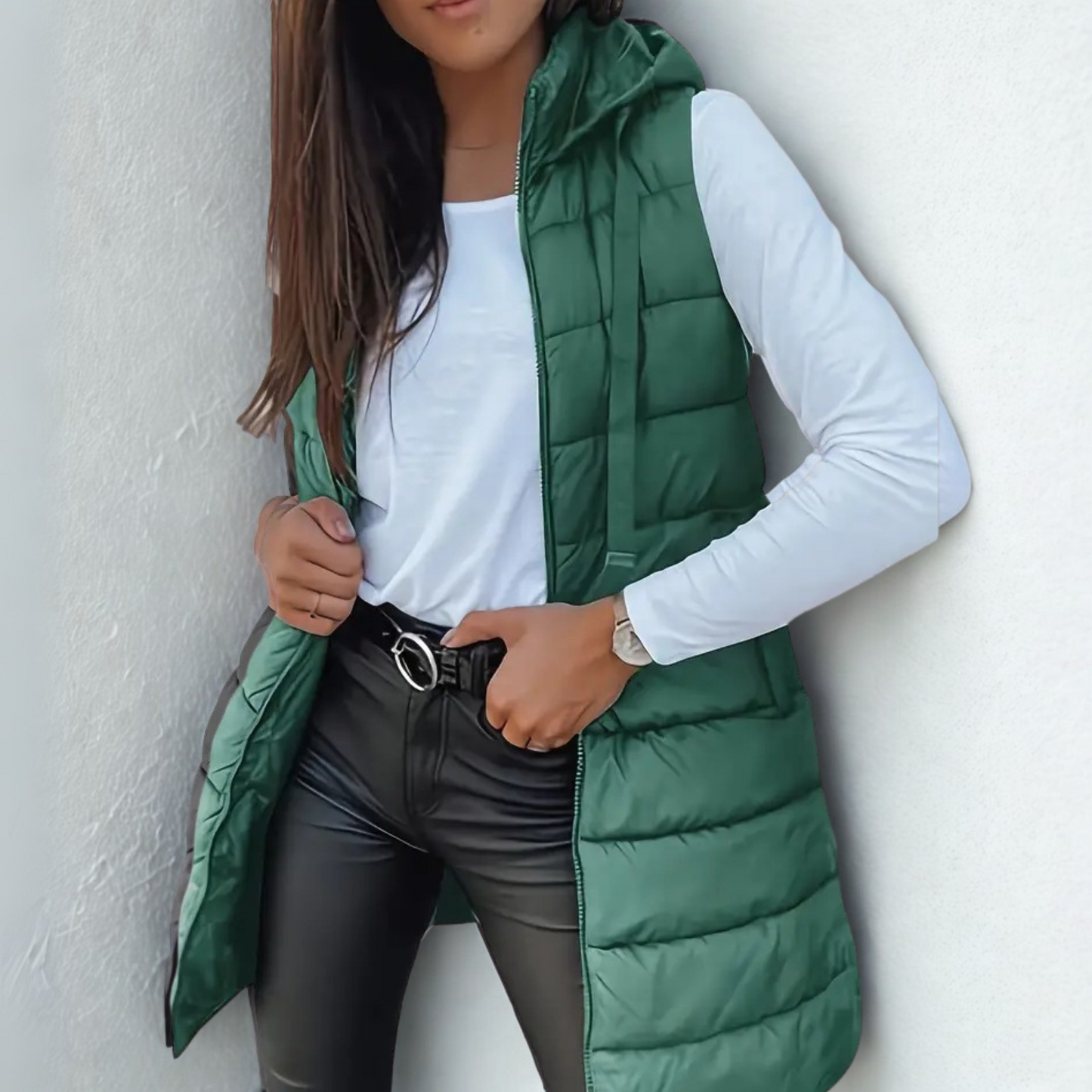 Warm Women's Down Hooded Waistcoat