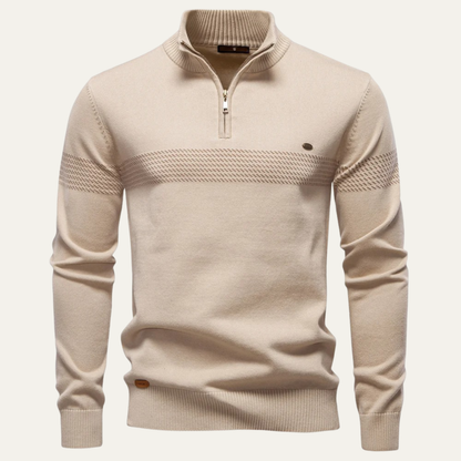 Men's Half Zip Wool Blend Sweater