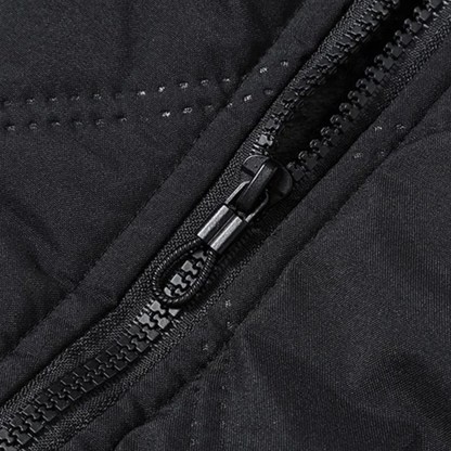 Men's Quilted Jacket Windproof Thermal Padded Fleece Lining Coat