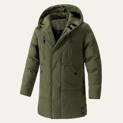 Men's Puffer Hooded Coat Waterproof With Pockets