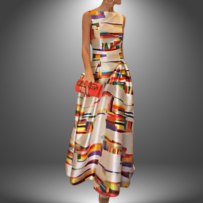 Women's Geometric Print Maxi Dress - VibreMode