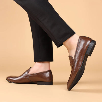 Men's Slip-On Dress Shoes Strap Detail