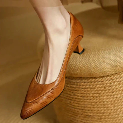 Low Heel Women's Pointed Toe Slip On Pumps