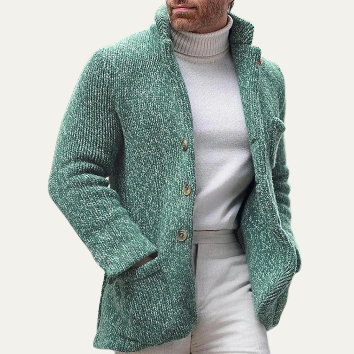 Pemberton Men's Knitted Cardigan Smart Casual Button Up Winter