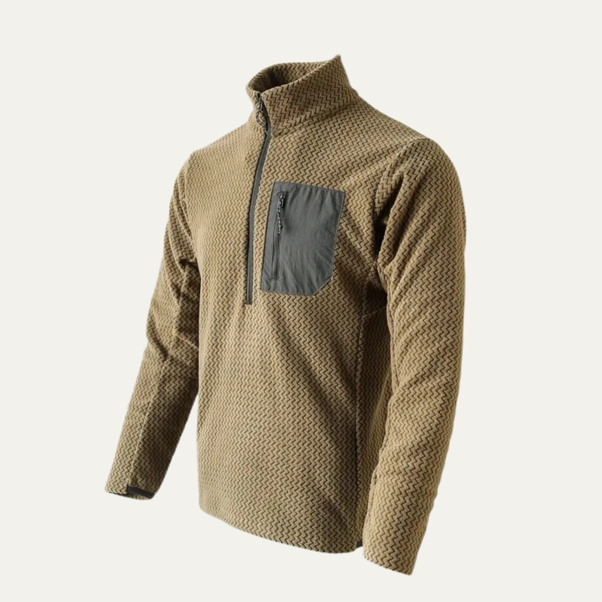 Warwick Men's Wavy Texture Sweater Chest Pocket