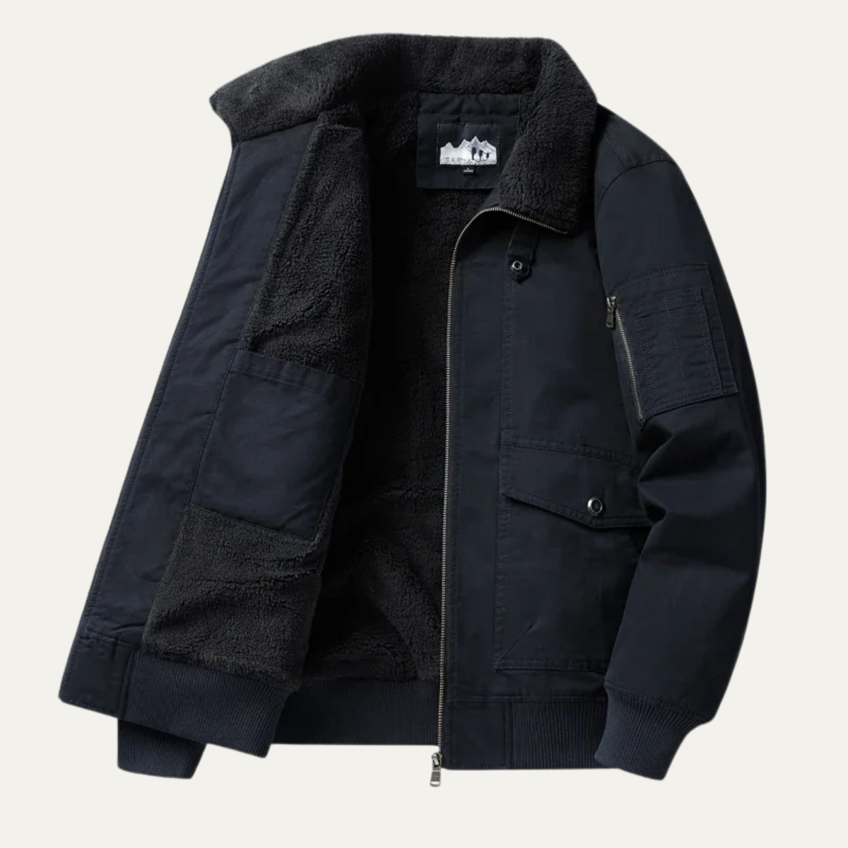 Men's Fleece Bomber Jacket Warm Winter