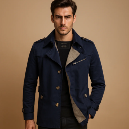 Merrick Men's Double Breasted Trench Coat