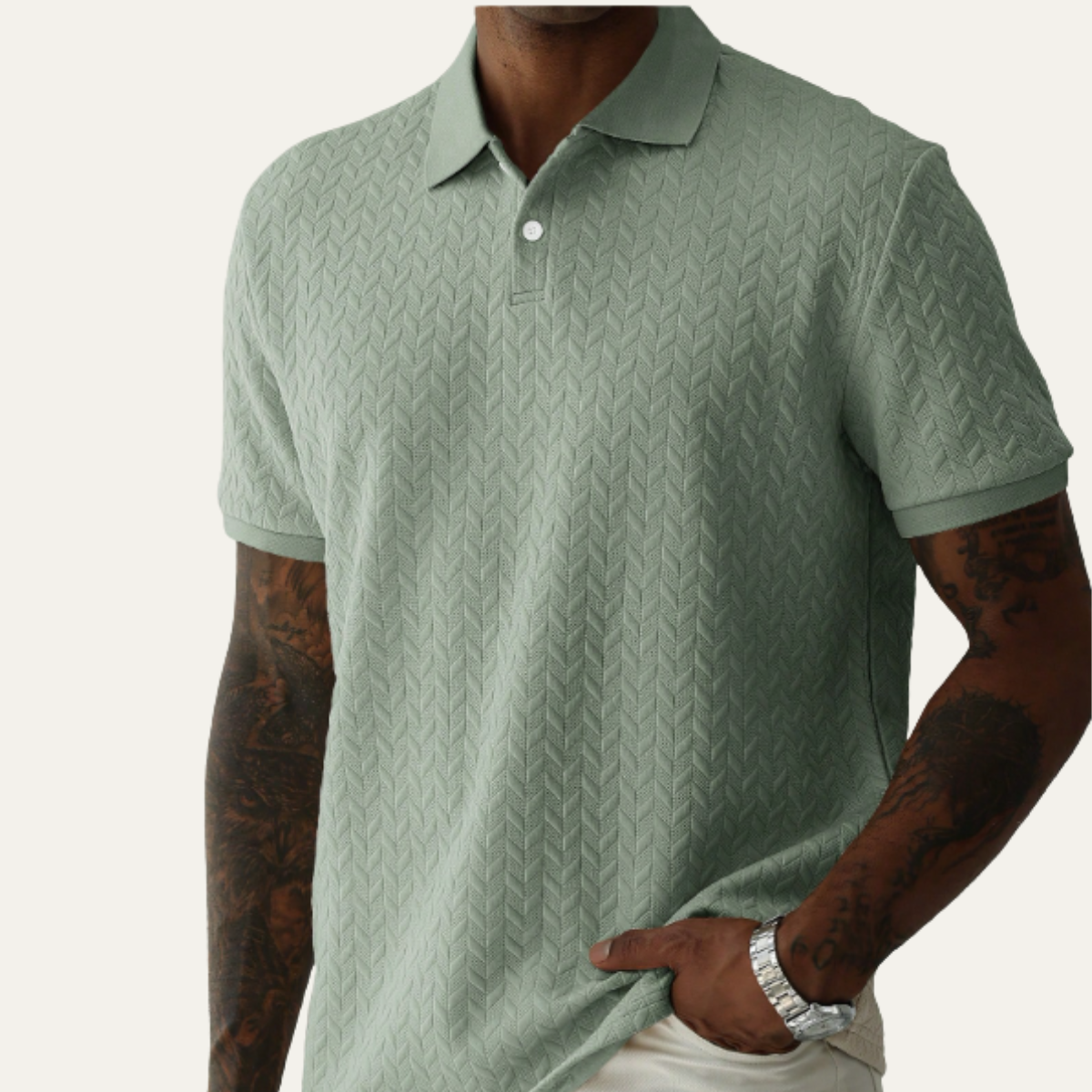 Men's Classic Polo Shirt Textured Summer