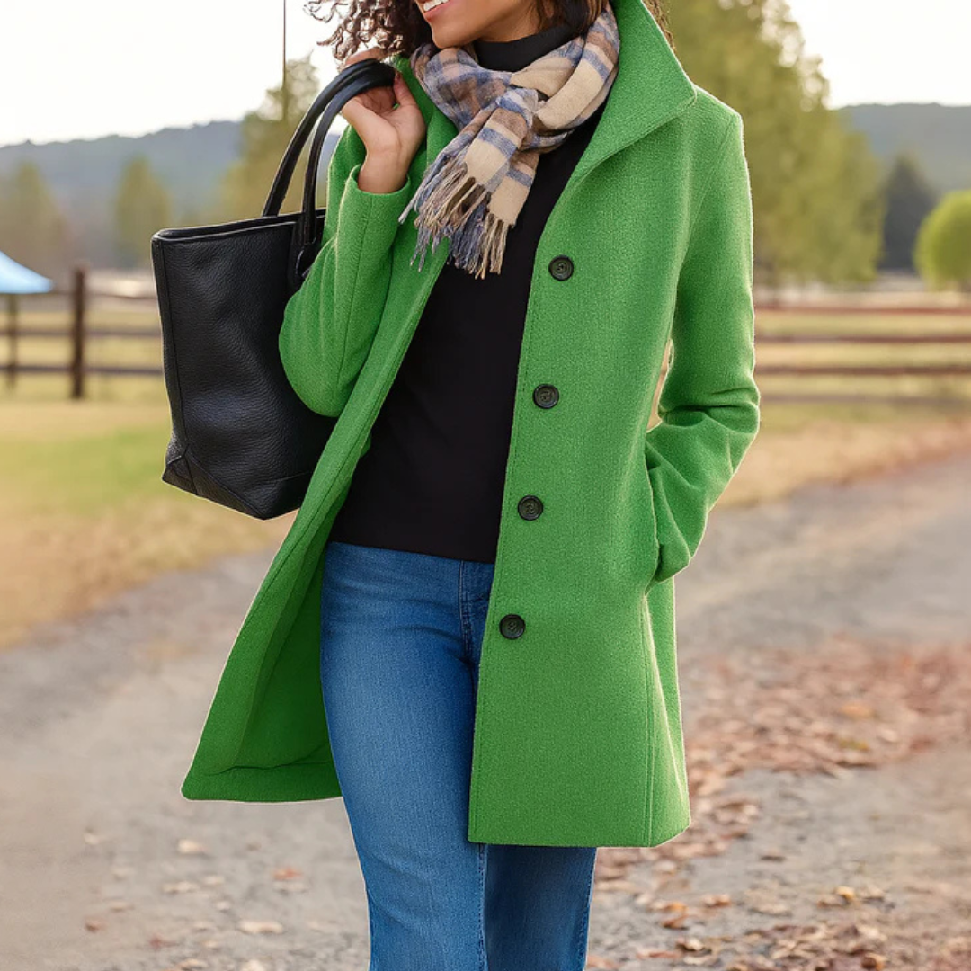 Women's Classic Winter Coat Button Front