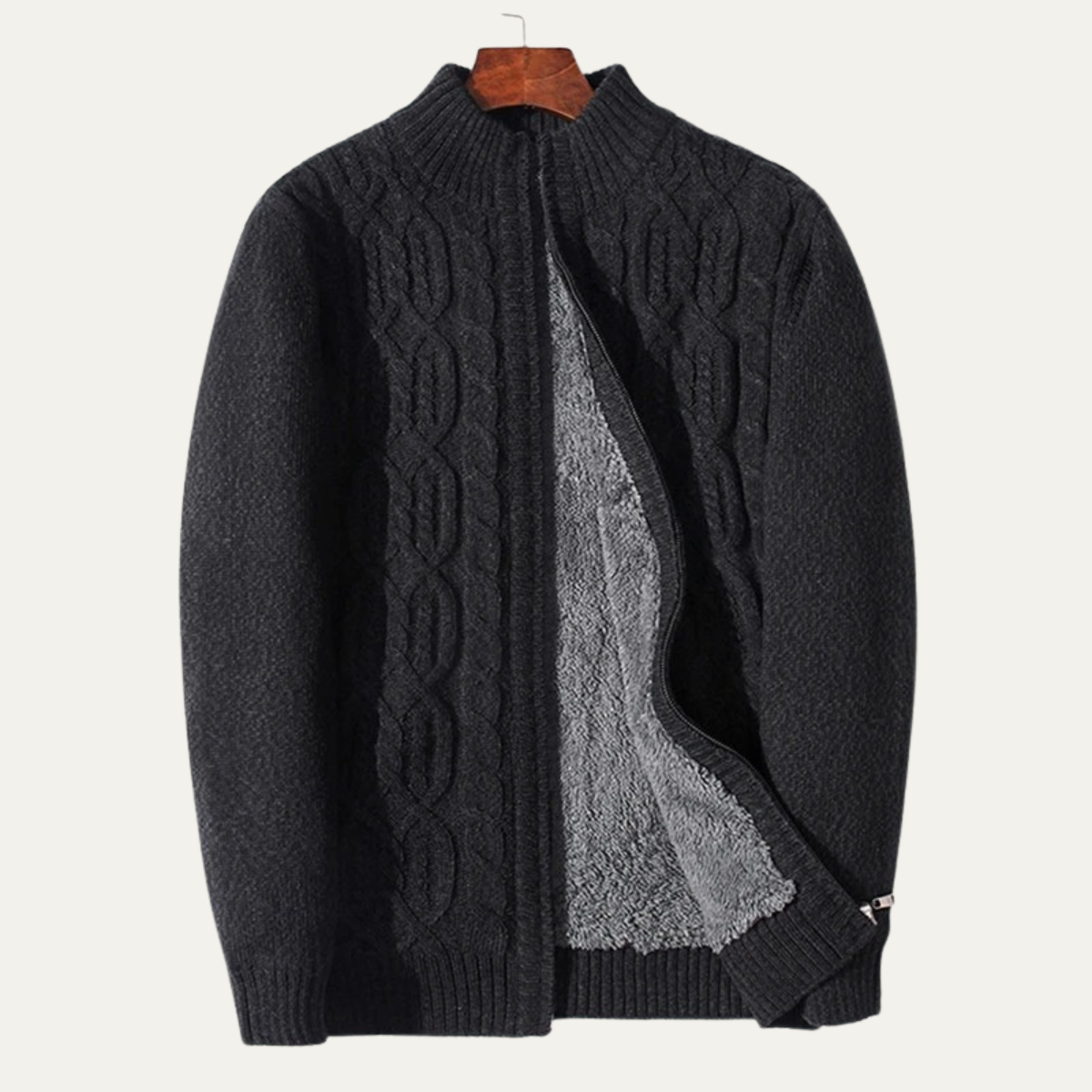 Men's Wool Fleece Zip Cardigan