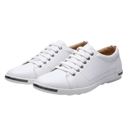 Comfortable Men's Leather Lace Up Sneakers