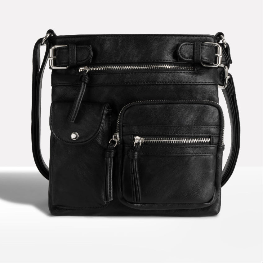 Women's Leather Shoulder Bag Multi Pocket