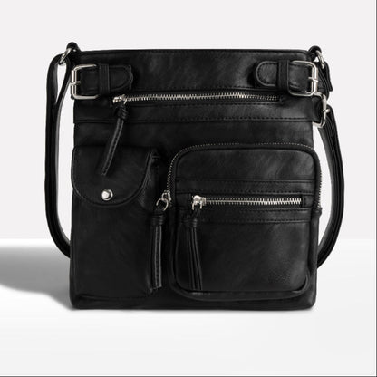 Women's Leather Shoulder Bag Multi Pocket