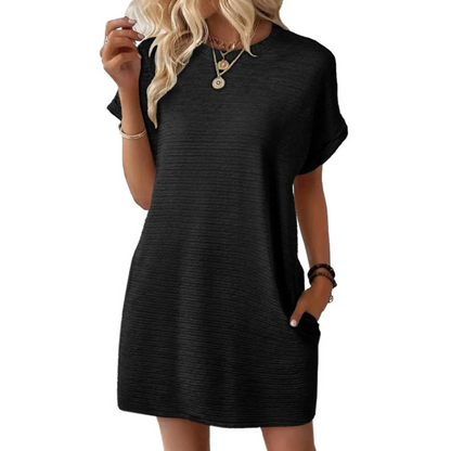 Bright Women's Casual Short Sleeve Mini Dress