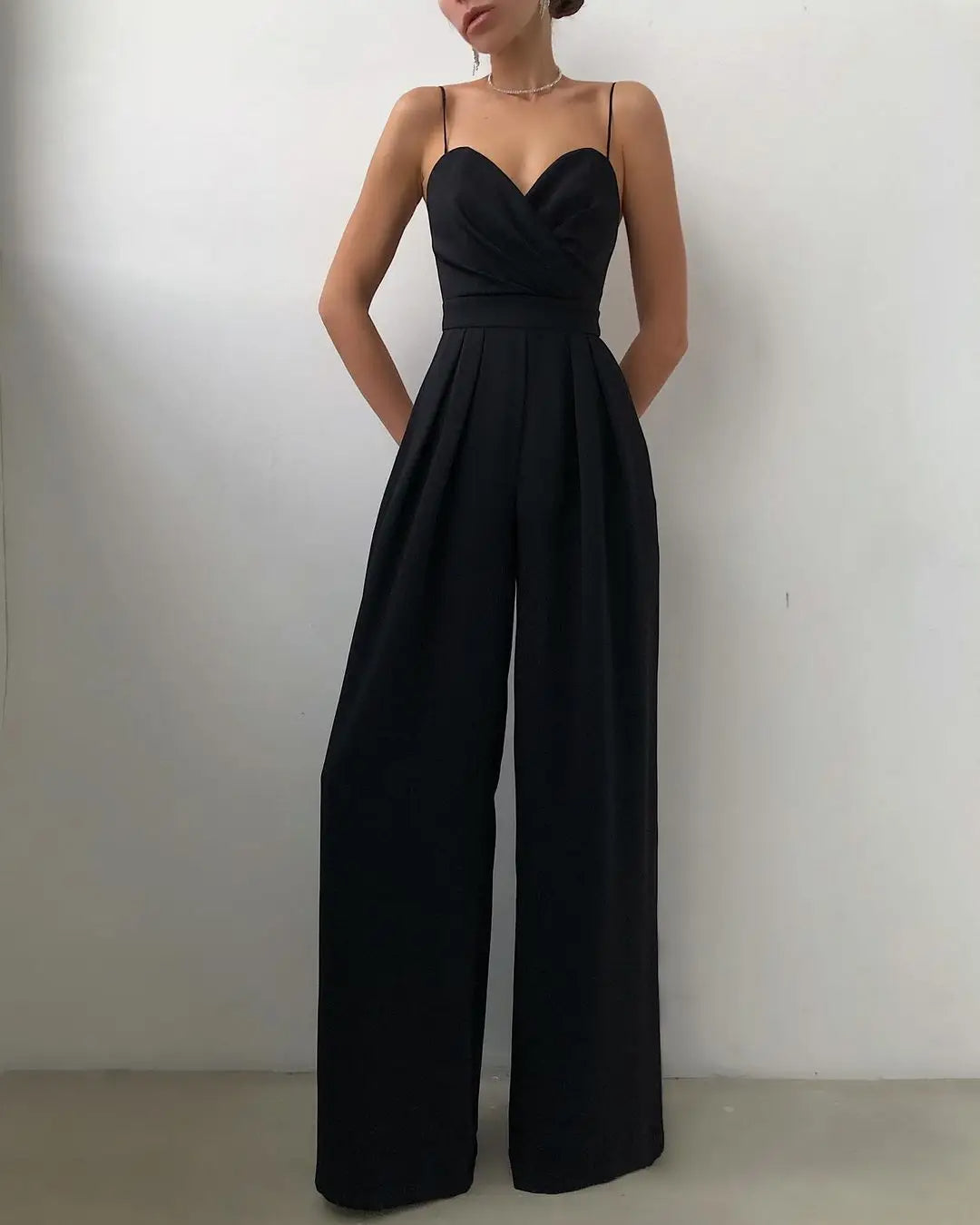 Women's Sleeveless Jumpsuit High Waist Wide Leg