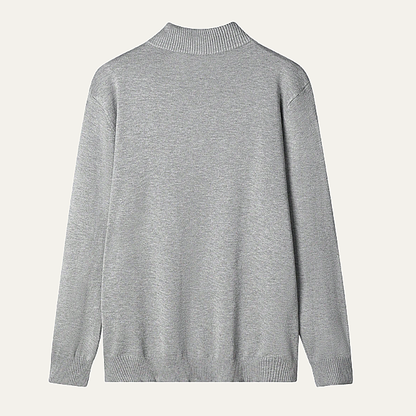 Men's Classic Mock Neck Half Zip Sweater