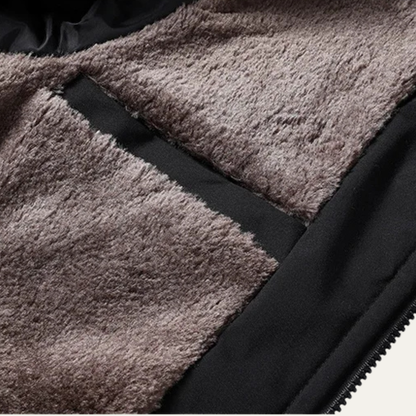 Mens Quilted Fleece Jacket Thick Lining Padded Coat