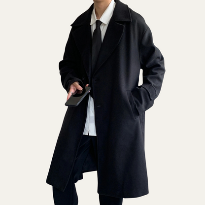 Men's Wool Wrap Coat Camel Brown with Belt