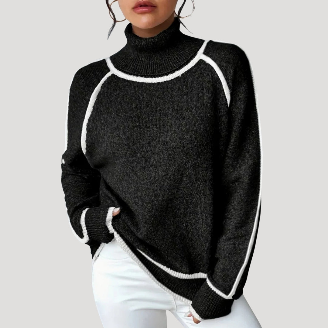 Fashionable Ladies Colorblock Spring Sweater