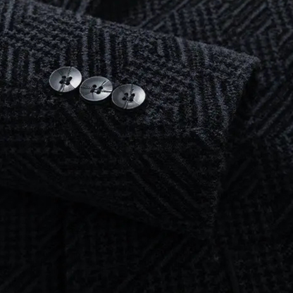 Mens Business Blazer Chenille Soft Fur Lined Navy