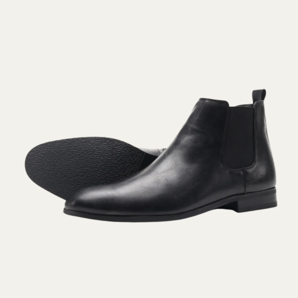 Men's Chelsea Leather Ankle Boots Elastic Sides Brown - VibreMode