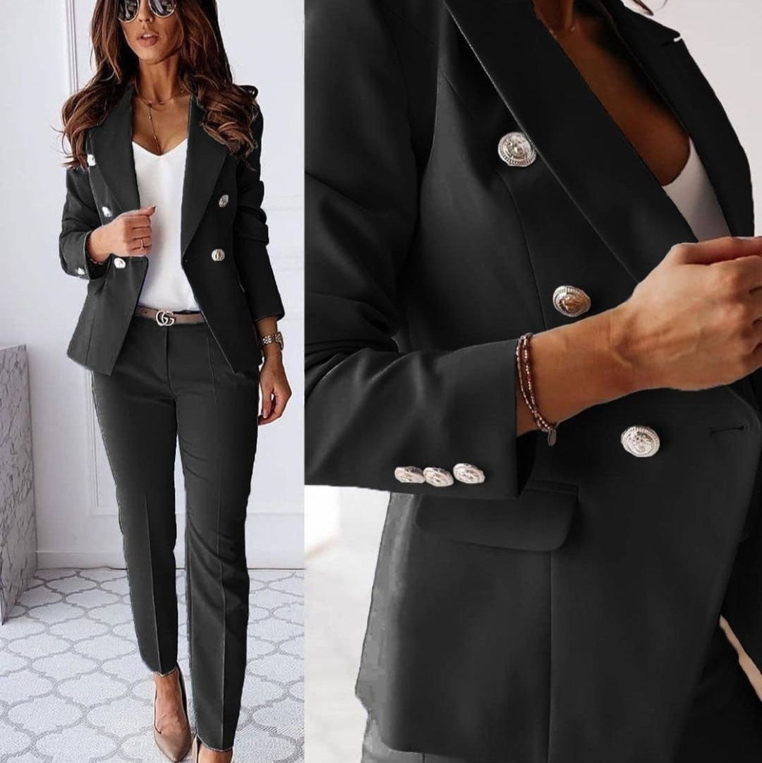 Classic Two-Piece Suit Set - Floral Pattern - VibreMode