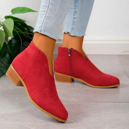 Chic Leopard Ankle Boots for Women with Zip