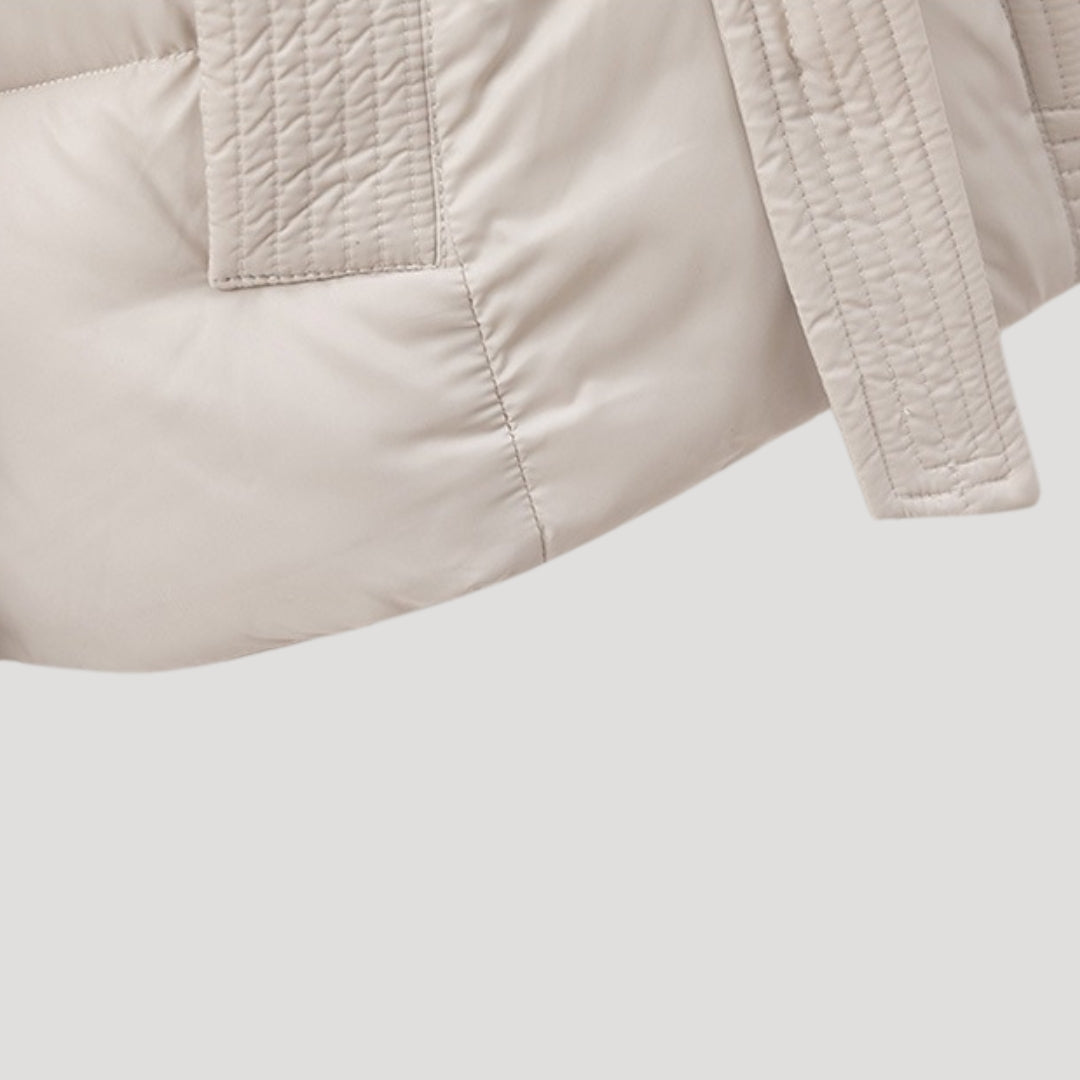 Women's Puffer Jacket Hooded Adjustable Belt