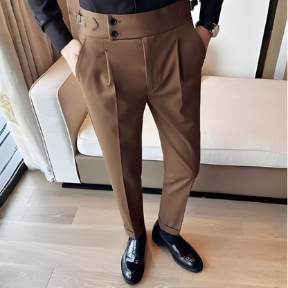 Men's Suit Trousers Wool Formal Black