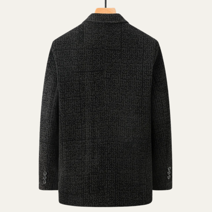 Men's Chenille Blazer Warm Fur Lined Navy