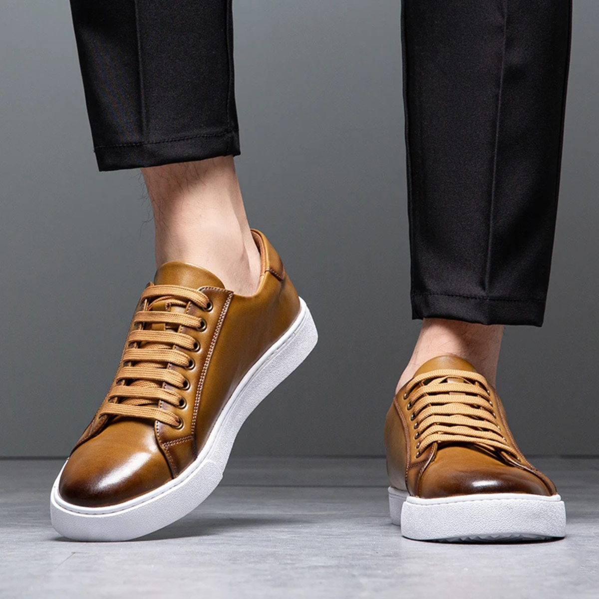 Mens Classic Low Lace Up Shoes Leather